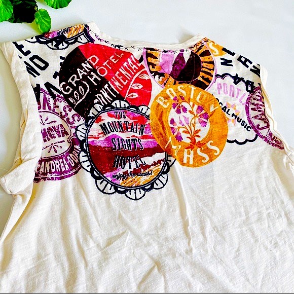 Anthropologie Maeve Carey Muscle Tee Ivory XS New - Picture 2 of 4